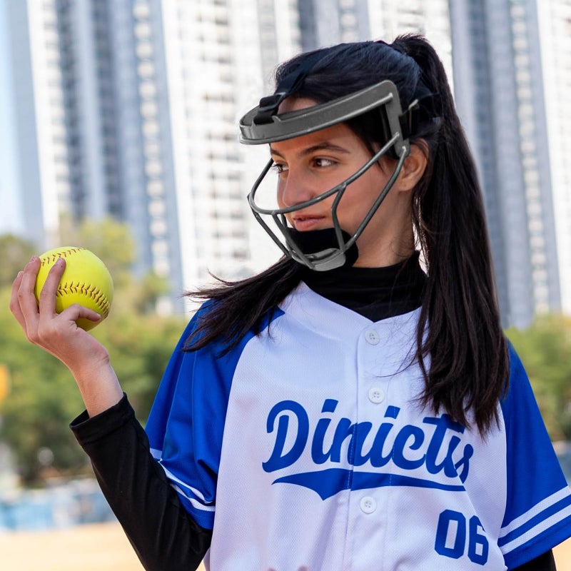 Dinictis Softball Face Mask, Lightweight, Comfortable, with Wide Field Vision, Durable and Safe Face Guards, Premium Protective Softball Fielder's Mask-Grey-Youth(M) - Image 5